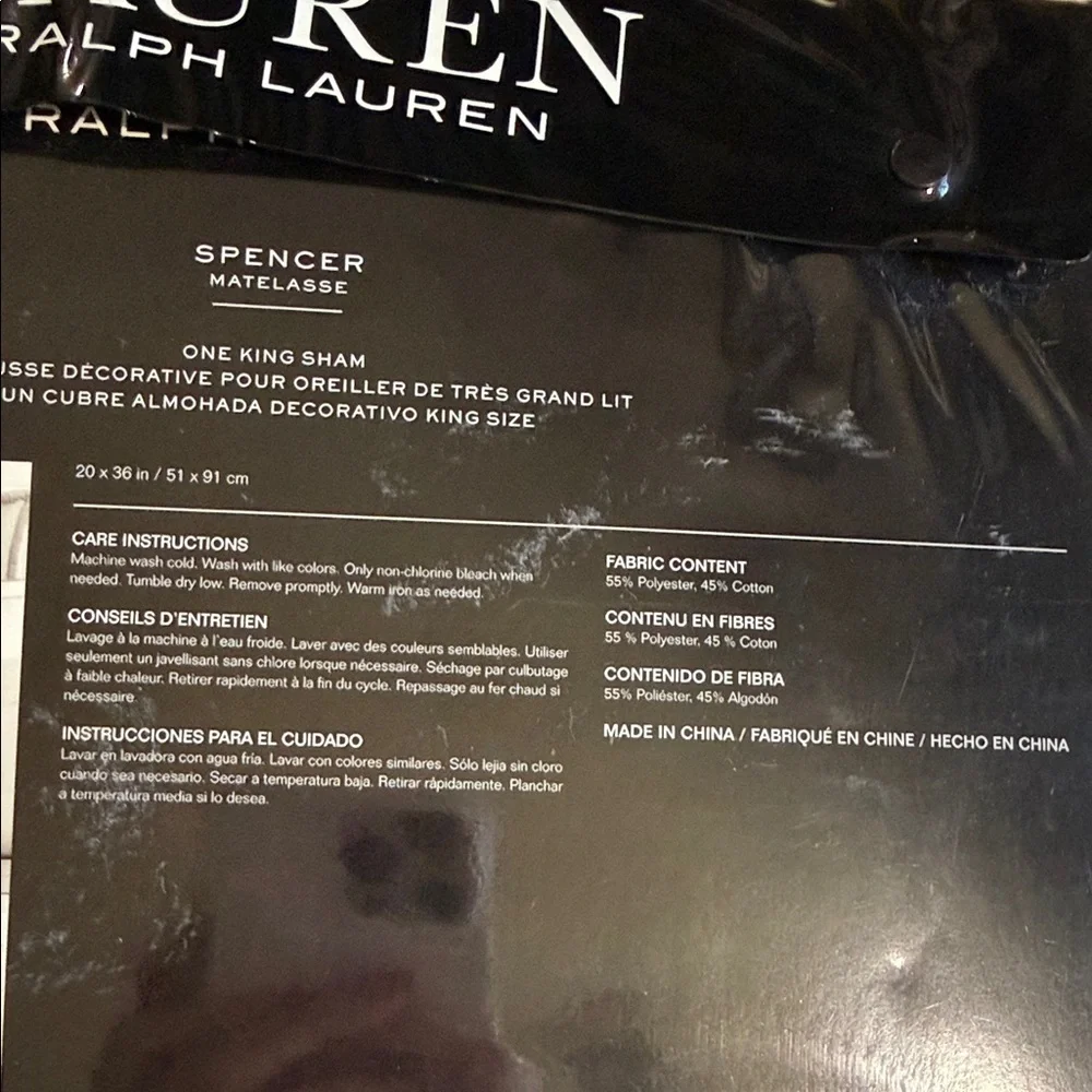 Ralph Lauren Light Gray king pillow sham sage new